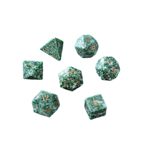 High quality stone dice <b>Tree</b> agate natural crystal reiki healing gemstones Engraved stone custom dice set Vikings crystal - Product Image 1