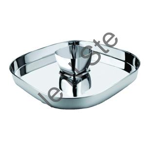 Assiette à bonbons de fruits secs créative de luxe Vaisselle de serveur Plateau à collation Plateau de forme carrée avec mini tasse à sauce Acier inoxydable - Product Image 1