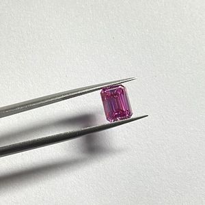 Diamante rosa de corte esmeralda cultivado en laboratorio, elegante piedra preciosa rectangular de corte escalonado, piedra de color suave para la elaboración de joyería fina. - Product Image 1