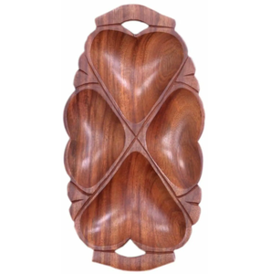Plateau décoratif en bois de qualité supérieure en forme de feuille pour fruits secs, design minimaliste, pour le service - Product Image 6