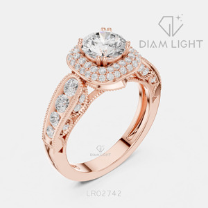Bague de fiançailles en diamant de laboratoire certifié IGI 1,00 carat, taille ronde, or blanc 14 carats, F+ VS+, pavé, bijoux fins pour mariage, idéal pour un cadeau - Product Image 4