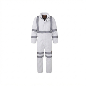 Combinaison de travail haute visibilité réfléchissante orange, combinaison de sécurité industrielle, vêtements de travail à manches longues, combinaison de protection utilitaire - Product Image 3
