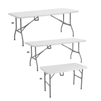 Tables pliantes de 6 pieds, rectangulaires en plastique, pour patio, salle à manger, fête, camping, pique-nique, banquet