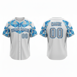 Maillot de baseball personnalisé respirant à séchage rapide 100 % polyester imprimé par sublimation en maille col en V unisexe manches courtes logo avant - Product Image 1