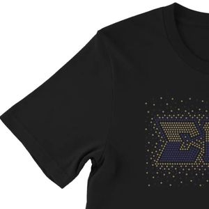 เสื้อยืด Sigma Gamma Rho Bling Burst สำหรับผู้หญิง สีดำ แขนสั้น ประดับเพชรระยิบระยับ ลายกราฟิก ท็อปแฟชั่นลำลอง สไตล์ลำลอง สามารถสั่งทำได้ - Product Image 5