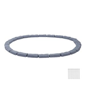 Kit de bordure de jardin sans crevaison de 4,7 m en pierre artificielle pour pelouses, parterres de fleurs et jardins, lot de 4 sections - Product Image 1