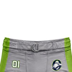 Light Gray & Lime Green American Football <b>Compression</b> Shorts with Navy Padded Protection, Adult Training & Game Performance Gear - Product Image 5