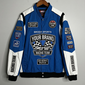 Chaqueta de Motocicleta 100% Algodón OEM al por Mayor Más Popular de 2026 con Logotipo Bordado Personalizado y Parches por Toda la Superficie, Estilo Vintage para Carreras, para Todos - Product Image 5