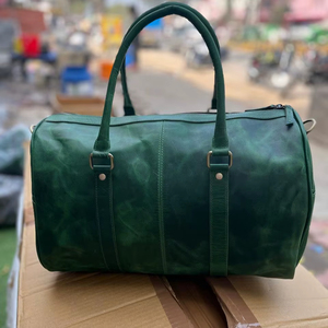 Bolsa de Viaje de Cuero Vintage de Lujo para Hombre y Mujer, Diseñada para Viajes Cortos, Gimnasio, Oficina, Traslados Diarios, Gran Capacidad, Estilo Indio - Product Image 1