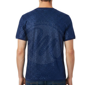 Men's Blue <b>Sequin</b> <b>T</b>-<b>Shirt</b> with Rainbow Pattern Quick Dry Polyester Sparkly Short Sleeve Crew Neck for Party Stage Performance - Product Image 3