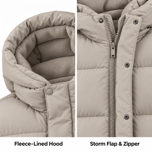 Chaqueta Acolchada para Hombre con Bolsillo Utilitario en el Pecho, Color Caqui, Relleno de Poliéster, Abrigo Cálido de Invierno, Estilo Casual, Logotipo Personalizado, Venta al Por Mayor, MOQ Bajo - Product Image 3