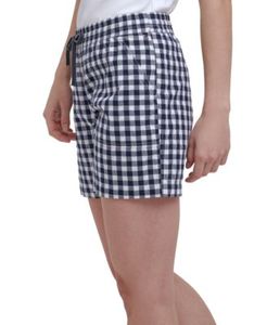Shorts en coton Oxford rayés pour femmes avec cordon de serrage à la taille et poches, coupe décontractée, taille mi-haute, tissu respirant - Product Image 4