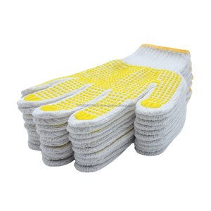 Gants de sécurité antidérapants fiables en coton blanc blanchi avec un confort supérieur pour les applications de protection industrielle - Product Image 2