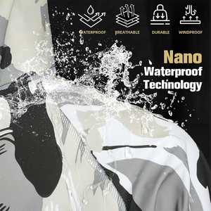 Traje Impermeable de Camuflaje para Hombre, Chaqueta con Capucha y Pantalones, Ropa de Exterior, Corte Regular, Estampado, Recubierto de Poliéster - Product Image 5