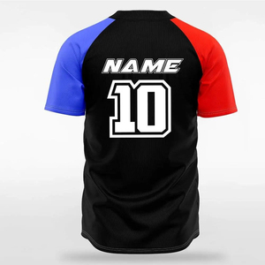 เสื้อเบสบอลชาย สีดำ แดง น้ำเงิน แขนสั้น พิมพ์ลายแบบซับลิเมชั่น ระบายเหงื่อได้ดี ติดกระดุมด้านหน้า แขนสั้น ผู้ใหญ่ ทรงปกติ - Product Image 2