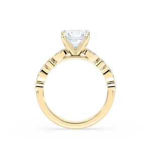 Anillo de compromiso Marilyn con diamante de 1 quilate talla princesa y piedras laterales, banda de oro rosa, diamantes brillantes, elegante y atemporal. - Product Image 6