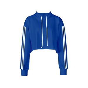 Sudadera con capucha de color liso para mujer, estilo casual urbano, recién llegada, buena calidad, venta al por mayor, precio liso, sudaderas cortas con capucha para mujer - Product Image 6