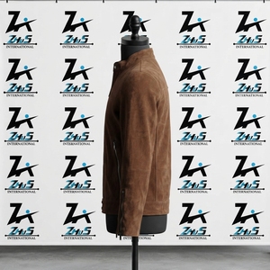 2026 Newest Arrival <b>Suede</b> <b>Leather</b> <b>Jacket</b> Design Stand Collar Vintage Motorcycle Outerwear Custom Fit Winter Fashion <b>Suede</b> <b>Jacket</b> - Product Image 3