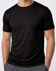 T-shirt Homme à Manches Courtes Col V 100% Coton Respirant Anti-boulochage Écologique pour Activités de Plein Air, Voyages et Détente - Product Image 1