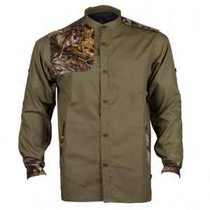 Chemise de chasse respirante à manches courtes en tissu durable à imprimé animal pour l'été, avec logo brodé personnalisé, très vendue - Product Image 1