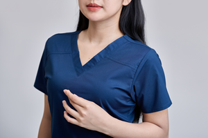 Premium Unisex Hospital <b>Scrub</b> <b>Set</b> in Navy – WFX-CVC Stretch Fabric Construction with Needle Detection Approved Manufacturing - Product Image 5