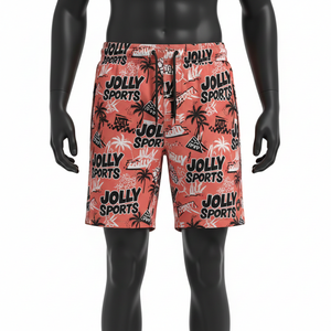 Shorts de baño para hombre premium de 140 GSM, microfibra de poliéster de secado rápido, estampado por sublimación, cintura elástica, logotipo personalizado. - Product Image 1