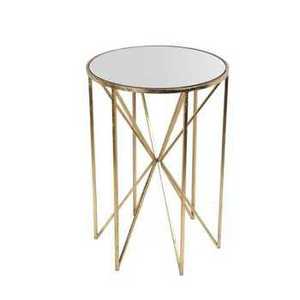 Modern <b>Round</b> Black Tray <b>Side</b> <b>Table</b> <b>Gold</b> Trumpet Pedestal End <b>Table</b> Luxury Metal Accent <b>Table</b> for Designer Living Room Furniture - Product Image 4