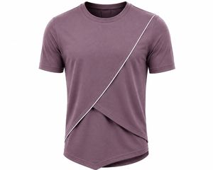 Men's Sporty Digital Printed Quick Dry Short Sleeve T-Shirt <b>Raglan</b> Sleeve O-Neck Regular Fit 100% Cotton Knitted Front Trim 220g - Product Image 1