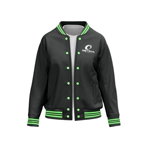 Ostriya Streetwear <b>Denim</b> Windproof Baseball Varsity College Letterman <b>Jacket</b> Front Logo Breathable Quick Dry V-neck Winter Men - Product Image 1