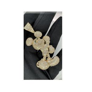 Nueva Colección de Collares con Colgante de Mickey Mouse Estilo Hip Hop para Mujer, Colgante de Moissanita, Joyería de Moda - Product Image 1