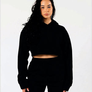 Sudadera con Capucha Personalizada con Logotipo para Mujer, Sudadera Deportiva, Sudadera Corta Informal para Mujer, Conjunto de Sudadera Corta Informal para Mujer - Product Image 2