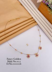 Elegant Gold Plated Pendant <b>Necklace</b> With <b>Ruby</b> Inlay Bead Chain For Women - Product Image 3