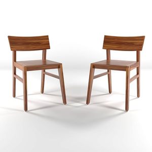 Ensemble de 2 chaises de salle à manger en bois de rose massif de qualité supérieure avec finition teck brun rustique, chaises en bois durables pour salle à manger, salon - Product Image 5