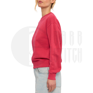 Sudadera Oversize de Cuello Redondo para Mujer, de Felpa con Efecto Ácido, Manga Larga, Lisa, Personalizable - Product Image 4