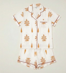 Ensemble de pyjama personnalisé en coton tissé thermique imprimé floral à la main indien pour femmes et hommes, manches longues, mode estivale - Product Image 6