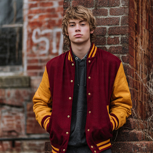 Chaqueta Varsity de Béisbol para Hombre, Talla Grande, Cuello Redondo, con Botones, Chaqueta Varsity Extra Grande para Hombre - Product Image 5