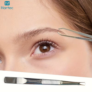 Ensemble de pinces à épiler de précision en acier inoxydable, pour le modelage des sourcils et l'élimination des poils incarnés, avec pointes inclinées et courbées - Product Image 4