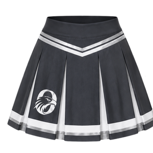 <b>Black</b> White Sublimated Cheer Long Sleeve Uniform Set <b>Pleated</b> <b>Skirt</b> Athletic Team Sportswear Training Practice Performance - Product Image 5