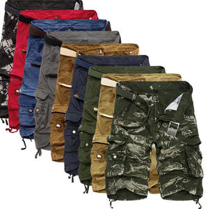Pantalones Cortos Cargo de Lona Transpirables para Hombre, Estilo Urbano, 3/4 de Longitud, Cintura Elástica, Color Sólido, Verano, Casual, Diseño de 6 Bolsillos, Secado Rápido - Product Image 3
