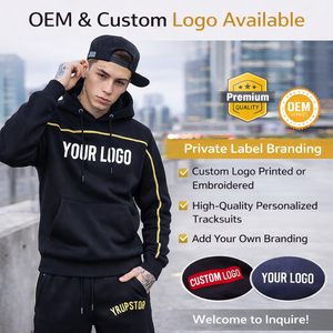 Chándal Deportivo Atlético para Hombre de Último Estilo, Traje Deportivo Cálido de Algodón y Poliéster de Alta Calidad, Chándales Elásticos con Cordón Ajustable de Moda - Product Image 6