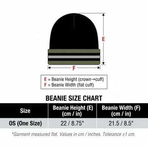 Adjustable 100% <b>Wool</b> <b>Beanie</b> with Silk Screen Printing Unisex Acrylic <b>Beanie</b> <b>Hat</b> Striped Knit Winter Cap Casual Style 56-58CM Hea - Product Image 6