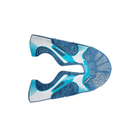 Tige de chaussure en polyester respirant à maille thermocollée sans couture, dégradé bleu-noir, semi-finie, pour baskets de sport d'entraînement, taille personnalisée