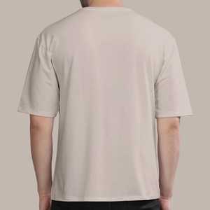 Camiseta de Manga Corta Beige para Hombre con Estampado Geométrico, Cuello Redondo, Corte Casual, 100% Algodón, Corte Regular - Product Image 2