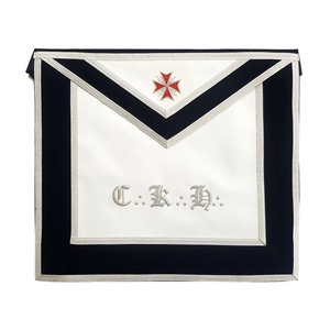 30th Degree Scottish Rite Leather Masonic <b>Apron</b> <b>White</b> & Black Custom Hand Embroidery Square Shape Custom Logo - Product Image 1