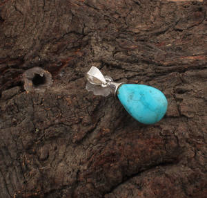 Natural Turquoise <b>Charms</b> 925 Sterling Silver Platinum Plated Vintage Wholesale Gemstone Jewelry Unisex Stamped Necklace Gift - Product Image 4