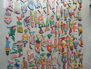 Decoración de Pared de Peces de Madera Coloridos Hechos a Mano, Adorno Colgante Tropical Costero, Buen Precio, Tema de Criaturas Marinas - Product Image 5