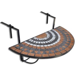 Table de jardin pliable de taille moyenne, couleur terre cuite blanche avec structure en fer noir, pour usage extérieur - Product Image 2
