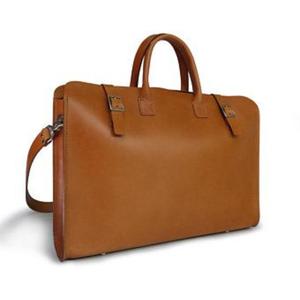 Bolsos y estuches para portátiles de cuero genuino, resistentes al agua, fáciles de transportar, con impresión de logotipo personalizado, diseño moderno, bolsos de oficina. - Product Image 2