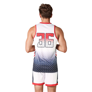 Uniforme de Baloncesto Sublimado de Último Diseño, Logotipo Personalizado, Conjunto de Camiseta y Pantalones Cortos de Baloncesto de Malla Transpirable, Fabricante OEM ODM - Product Image 2