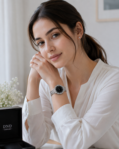 Reloj de Lujo para Mujer con Caja de Acero Inoxidable, Caja de Oro Blanco, Correa de Moissanita, Movimiento Mecánico, Resistente al Agua 10m, Fecha Automática - Product Image 2